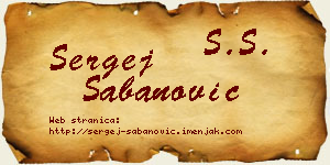 Sergej Šabanović vizit kartica
